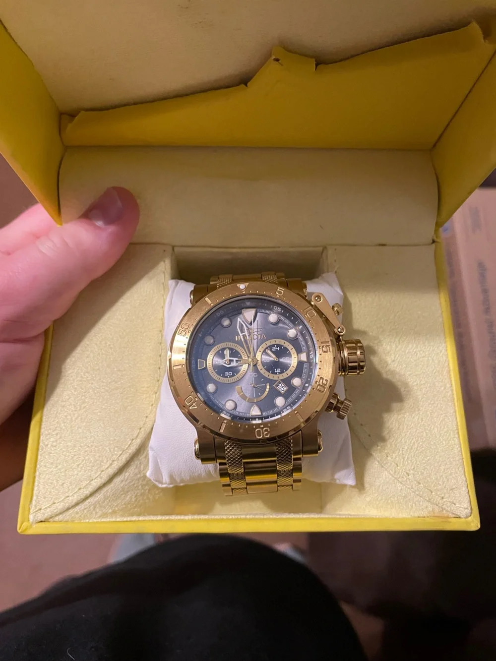 Invicta Men's Coalition Forces Gold-Tone Chronograph Watch – Dark Dial, 52mm